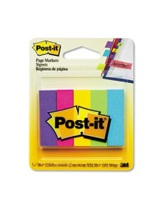 Post-It 1/2" x 2" Page Markers, Assorted, 500 Flags/Pack