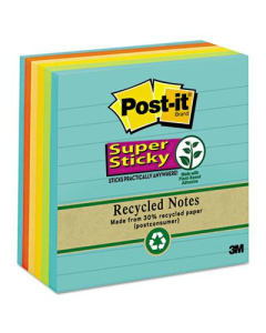 Post-It 4" X 4", 6 90-Sheet Pads, Lined Bali Super Sticky Notes