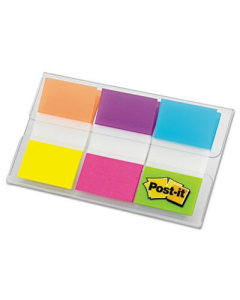 Post-It 1" x 1-3/4" Portable Page Flags, Brights, 60 Flags/Pack
