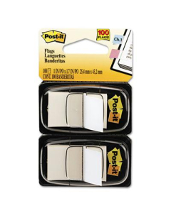Post-It 1" x 1-3/4" Marking Flags, White, 100 Flags/Pack