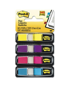 Post-It 1/2" x 1-3/4" Small Page Flags, Assorted, 140 Flags/Pack