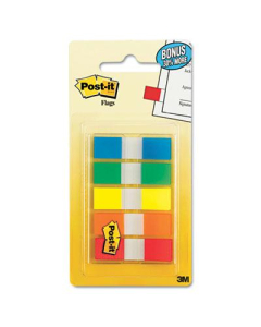 Post-It 1/2" x 1-3/4" Portable Page Flags, Assorted, 100 Flags/Pack
