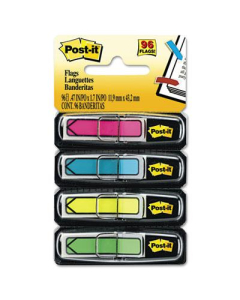 Post-It 1/2" x 1-3/4" Arrow Page Flags, Bright Assorted, 96 Flags/Pack