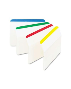 Post-It 2" x 1-1/2" Angled Hanging File Tabs, Striped Assorted, 24/Pack