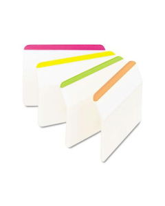 Post-It 2" x 1-1/2" Angled Hanging File Tabs, Striped Assorted Bright, 24/Pack