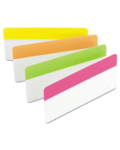 Post-It 3" x 1-1/2" Durable File Tabs, Assorted Bright, 24/Pack