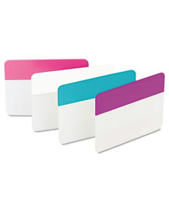 Post-It 2" x 1-1/2" Durable File Tabs, Aqua/Pink/Violet/White, 24/Pack