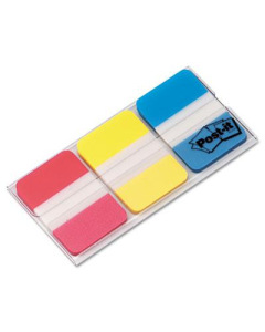 Post-It 1" x 1-1/2" Durable File Tabs, Blue/Red/Yellow, 66/Pack