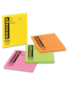 Post-it 3-7/8" X 4-7/8", 4 50-Sheet Pads, Assorted Super Sticky Message Pad