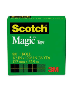 Scotch 1/2" x 36 yds Clear Magic Tape, 1" Core