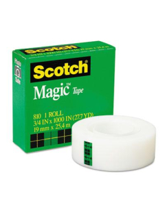 Scotch 3/4" x 27.7 yds Clear Magic Tape, 1" Core