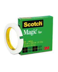 Scotch 3/4" x 72 yds Clear Magic Tape, 3" Core