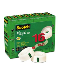 Scotch 3/4" x 27.7 yds Clear Magic Tape, 1" Core, 16-Pack
