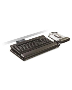 3M 23" Track Sit/Stand Adjustable Keyboard Tray with Platform, Black