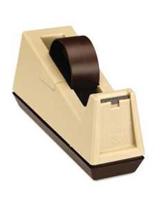 Scotch Heavy-Duty Core Weighted Tape Dispenser, Putty/Brown, 3" Core