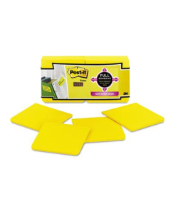 Post-It 3" X 3", 12 25-Sheet Pads, Electric Yellow Super Sticky Notes