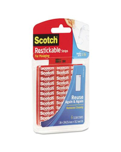 Scotch 1" x 3" Restickable Mounting Tabs, Clear, 6/Pack