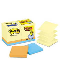 Post-It 3" X 3", 18 100-Sheet Pads, Canary Yellow & Cape Town Pop-Up Notes