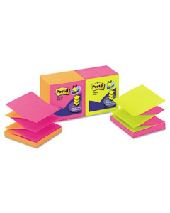 Post-It 3" X 3",12 100-Sheet Pads, Alternating Cape Town Pop-Up Refill Notes