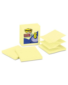 Post-It 4" X 4", 5 90-Sheet Pads, Lined Canary Yellow Pop-Up Notes