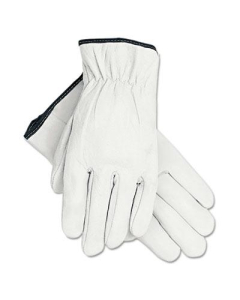 MCR Safety Memphis Large Grain Goatskin Driver Gloves, White, 12 Pairs