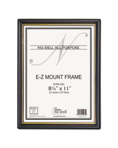 NuDell EZ Mount 8.5" W x 11" H Document Frame, Black/Gold, 18 Pack