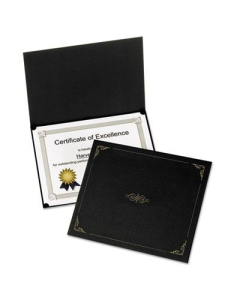 Oxford 9-3/4" x 12-1/2" 5-Pack Certificate Holder, Black
