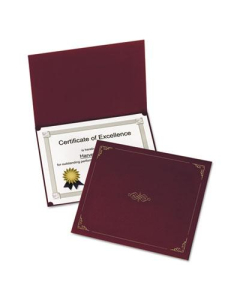 Oxford 9-3/4" x 12-1/2" 5-Pack Certificate Holder, Burgundy