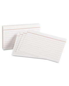 Oxford 3" x 5", 100-Cards, White, Ruled Index Cards