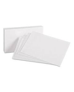 Oxford 4" x 6", 100-Cards, White, Unruled Index Cards