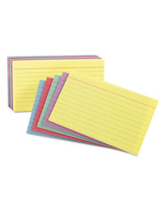 Oxford 3" x 5", 100-Cards, Assorted Colors, Ruled Index Cards