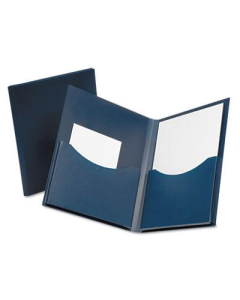 Oxford 200-Sheet 8-1/2" x 11" Double Stuff Gusseted Two-Pocket Poly Folder, Navy