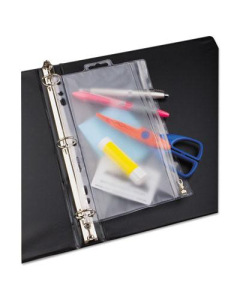 Oxford 6" x 9-1/2" Zippered Ring Binder Pocket, Clear/White