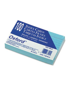 Oxford 3" x 5", 100-Cards, Blue, Ruled Index Cards