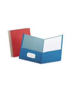 Oxford Earthwise 8-1/2" x 11 100% Recycled Two-Pocket Folder, Assorted, 25/Box
