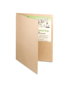 Oxford Earthwise 8-1/2" x 11" 100% Recycled Two-Pocket Folder, Natural, 25/Box