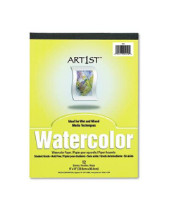 Pacon Art1st 9" x 12", 90lb, 12-Sheet, 12-Pack White Watercolor Paper Pad