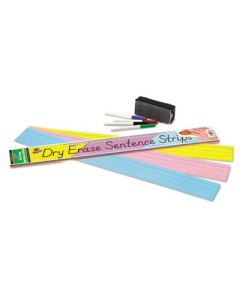 Pacon 24" x 3" Dry Erase Sentence Strips, Assorted, 30/Pack