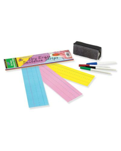 Pacon 12" x 3" Dry Erase Sentence Strips, Assorted, 30/Pack