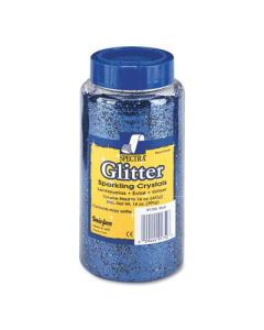 Pacon 16 oz Shaker-Top Spectra Glitter Jar, .04 Hexagon Crystals, Blue