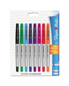 Paper Mate Flair Ultra Fine Stick Porous Point Pens, Assorted, 8-Pack