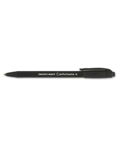 Paper Mate ComfortMate 1 mm Medium Retractable Ballpoint Pens, Black, 12-Pack