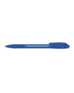 Paper Mate ComfortMate 0.8 mm Fine Retractable Ballpoint Pens, Blue, 12-Pack