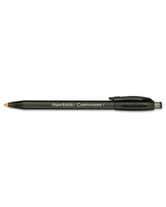 Paper Mate ComfortMate 0.8 mm Fine Retractable Ballpoint Pens, Black, 12-Pack