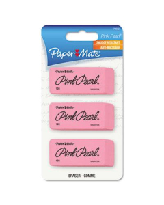 Paper Mate Pink Pearl Medium Eraser, 3-Pack