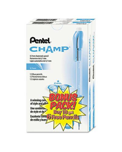 Pentel Champ #2 0.7 mm Blue Plastic Mechanical Pencils, 24-Pack