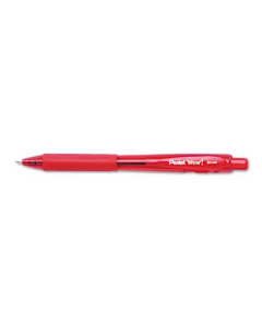 Pentel WOW! 1 mm Medium Retractable Ballpoint Pens, Red, 12-Pack