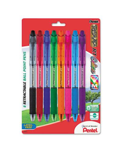 Pentel R.S.V.P. RT 1 mm Medium Retractable Ballpoint Pens, Assorted, 8-Pack