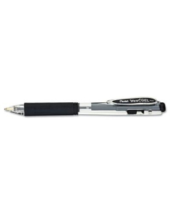 Pentel WOW! 0.7 mm Medium Retractable Ballpoint Pens, Black, 12-Pack