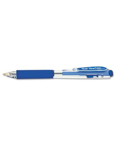 Pentel WOW! 0.7 mm Medium Retractable Gel Pens, Blue, 12-Pack